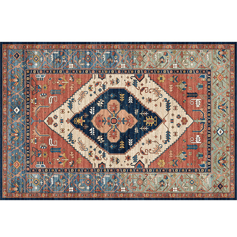 Moroccan Geo Printed Rug Multicolored Synthetics Area Rug Non-Slip Pet Friendly Indoor Rug for Living Room Blue-Red Clearhalo 'Area Rug' 'Bohemian' 'Moroccan' 'Rugs' Rug' 2214364
