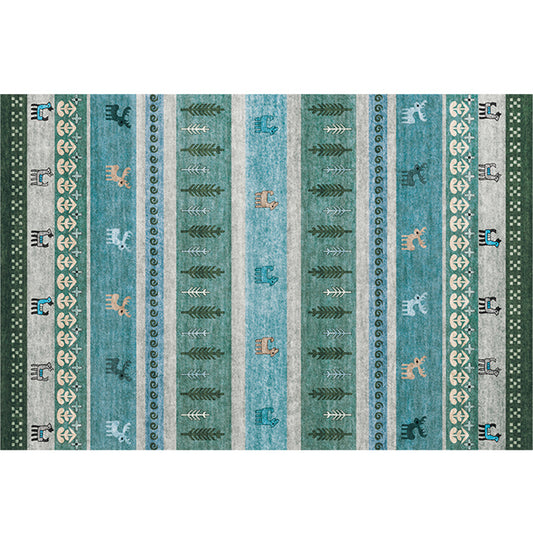Moroccan Geo Printed Rug Multicolored Synthetics Area Rug Non-Slip Pet Friendly Indoor Rug for Living Room Green Clearhalo 'Area Rug' 'Bohemian' 'Moroccan' 'Rugs' Rug' 2214374
