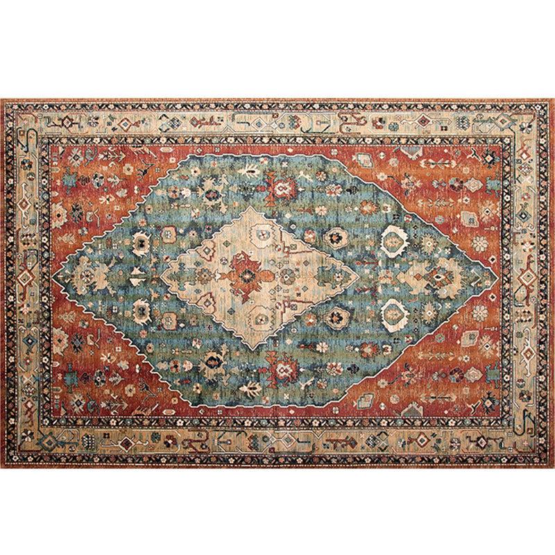 Moroccan Geo Printed Rug Multicolored Synthetics Area Rug Non-Slip Pet Friendly Indoor Rug for Living Room Green-Red Clearhalo 'Area Rug' 'Bohemian' 'Moroccan' 'Rugs' Rug' 2214387