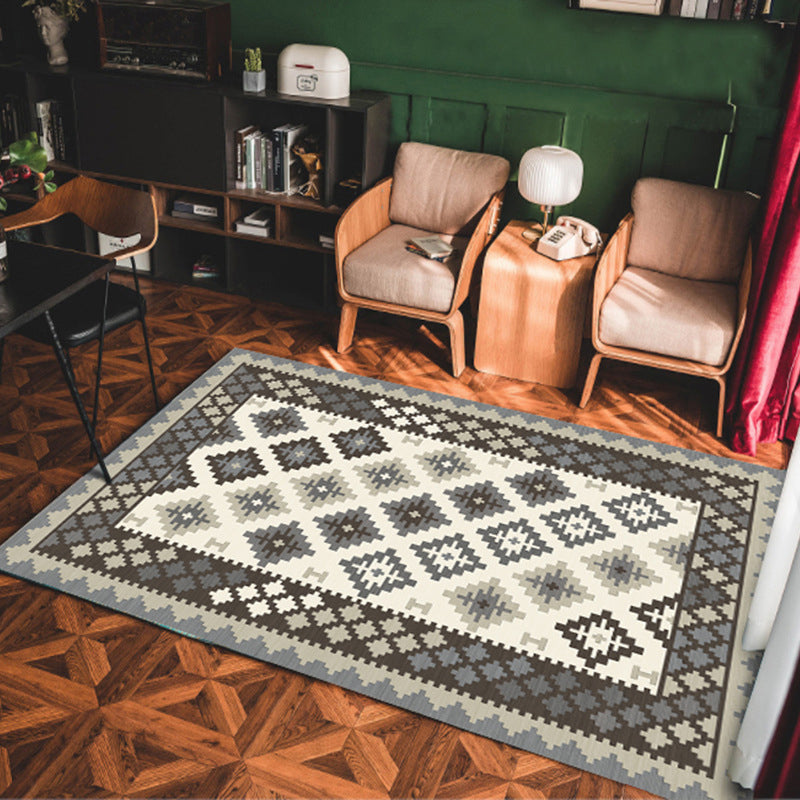 Multi Colored Americana Rug Polyster Geo Patterned Indoor Rug Pet Friendly Non-Slip Backing Area Carpet for Decoration Dark Gray Clearhalo 'Area Rug' 'Bohemian' 'Rugs' Rug' 2214414