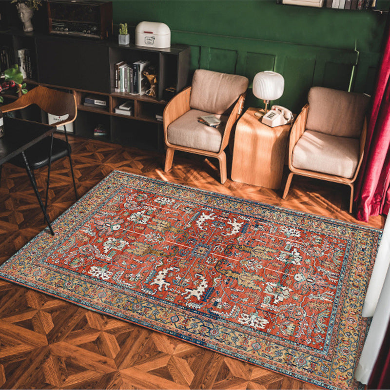Multi Colored Americana Rug Polyster Geo Patterned Indoor Rug Pet Friendly Non-Slip Backing Area Carpet for Decoration Light Red Clearhalo 'Area Rug' 'Bohemian' 'Rugs' Rug' 2214417