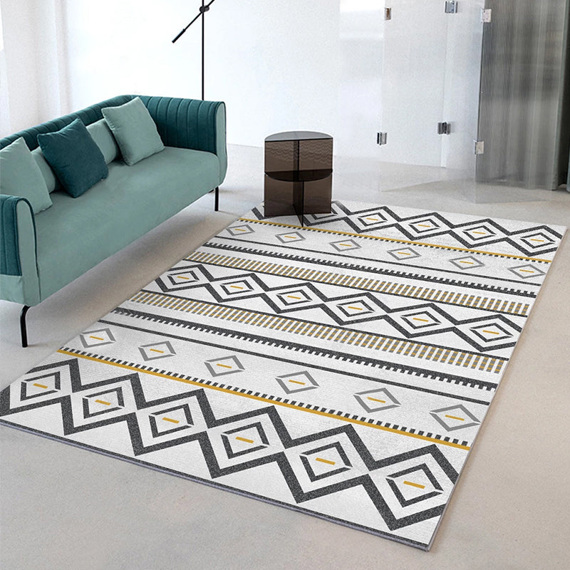 Simple Boho Rug Multi Color Geo Printed Area Rug Pet Friendly Washable Anti-Slip Backing Carpet for Room Black-Yellow Clearhalo 'Area Rug' 'Bohemian' 'Rugs' Rug' 2214432