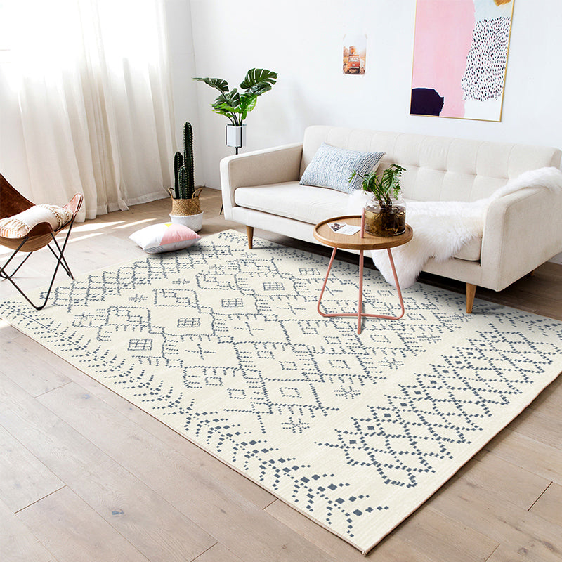 Simple Boho Rug Multi Color Geo Printed Area Rug Pet Friendly Washable Anti-Slip Backing Carpet for Room Gray-Blue Clearhalo 'Area Rug' 'Bohemian' 'Rugs' Rug' 2214435