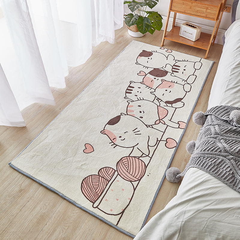 Cute Calming Rug Multi Colored Cartoon Animal Print Indoor Rug Non-Slip Machine Washable Carpet for Kids Room Light Pink Clearhalo 'Area Rug' 'Rug' 2214450