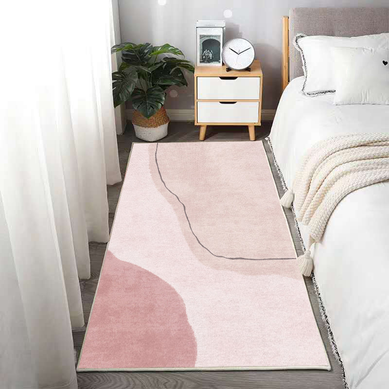 Relaxing Abstract Printed Rug Multi-Colored Lamb Wool Carpet Non-Slip Backing Pet Friendly Washable Rug for Room Nude Pink Clearhalo 'Area Rug' 'Rug' 2214473