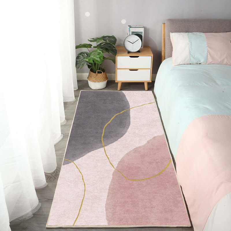 Relaxing Abstract Printed Rug Multi-Colored Lamb Wool Carpet Non-Slip Backing Pet Friendly Washable Rug for Room Pink Clearhalo 'Area Rug' 'Rug' 2214480