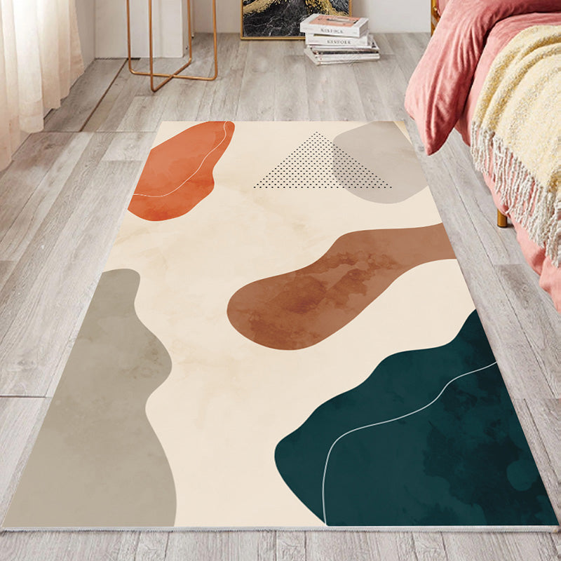 Multi Color Cute Rug Polyster Cartoon Patterned Carpet Pet Friendly Washable Anti-Slip Backing Indoor Rug for Bedroom Beige Clearhalo 'Area Rug' 'Rug' 2214515