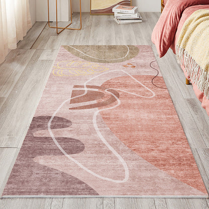 Multi Color Cute Rug Polyster Cartoon Patterned Carpet Pet Friendly Washable Anti-Slip Backing Indoor Rug for Bedroom Nude Pink Clearhalo 'Area Rug' 'Rug' 2214518