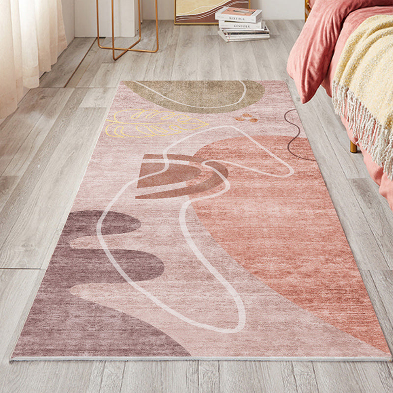 Multi Colored Relaxing Rug Lamb Wool Patchwork Indoor Rug Non-Slip Backing Machine Washable Rug for Decor Orange Pink Clearhalo 'Area Rug' 'Rug' 2214567