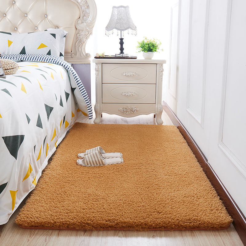 Casual Bedroom Rug Multi Colored Solid Color Indoor Rug Synthetics Easy Care Stain-Resistant Carpet Khaki Clearhalo 'Area Rug' 'Casual' 'Rugs' Rug' 2214584