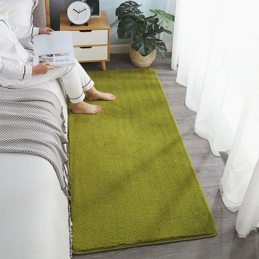 Southwestern Solid Color Rug Multi-Colored Lamb Wool Area Rug Non-Slip Backing Machine Washable Carpet for Bedroom Green Clearhalo 'Area Rug' 'Casual' 'Rugs' Rug' 2214596