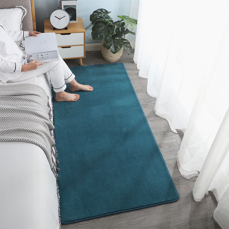 Southwestern Solid Color Rug Multi-Colored Lamb Wool Area Rug Non-Slip Backing Machine Washable Carpet for Bedroom Clearhalo 'Area Rug' 'Casual' 'Rugs' Rug' 2214597
