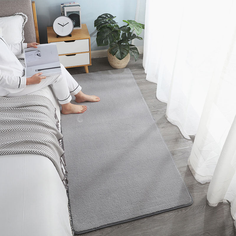 Southwestern Solid Color Rug Multi-Colored Lamb Wool Area Rug Non-Slip Backing Machine Washable Carpet for Bedroom Light Gray Clearhalo 'Area Rug' 'Casual' 'Rugs' Rug' 2214602