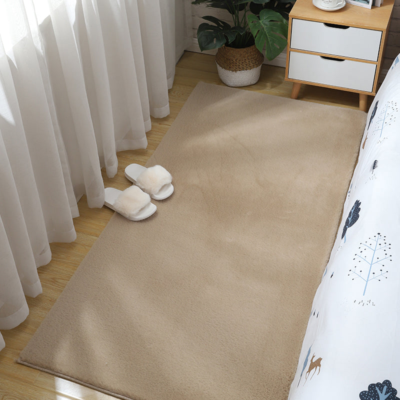 Simple Room Decoration Rug Multi Color Plain Area Rug Blended Pet Friendly Non-Slip Washable Carpet Light Camel Clearhalo 'Area Rug' 'Casual' 'Rugs' Rug' 2214608
