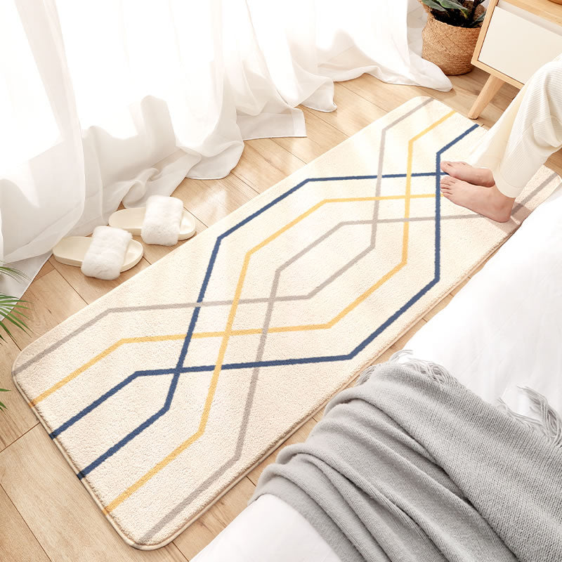 Comfort Geometric Pattern Rug Multi Colored Acrylic Area Carpet Anti-Slip Backing Washable Rug for Home White Clearhalo 'Area Rug' 'Rug' 2214652