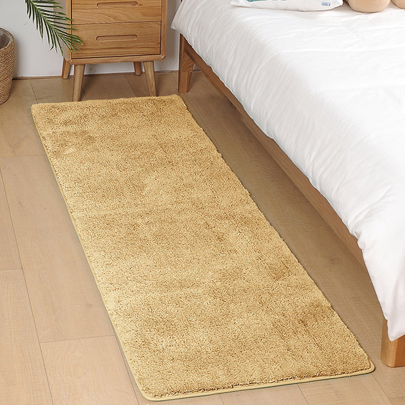 Multi-Colored Bedroom Rug Classic Solid Color Area Carpet Polyster Non-Slip Stain-Resistant Indoor Rug Champagne Clearhalo 'Area Rug' 'Casual' 'Rugs' Rug' 2214682