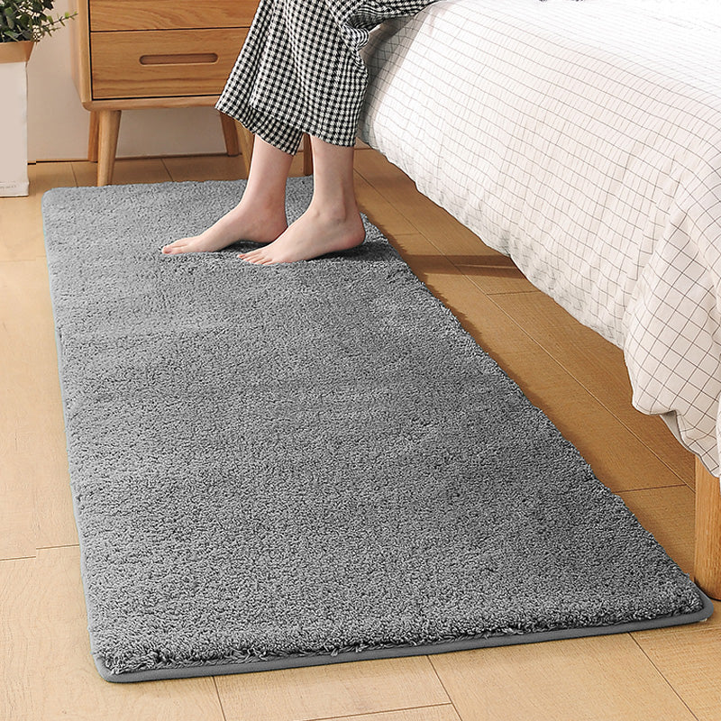 Multi-Colored Bedroom Rug Classic Solid Color Area Carpet Polyster Non-Slip Stain-Resistant Indoor Rug Light Gray Clearhalo 'Area Rug' 'Casual' 'Rugs' Rug' 2214684