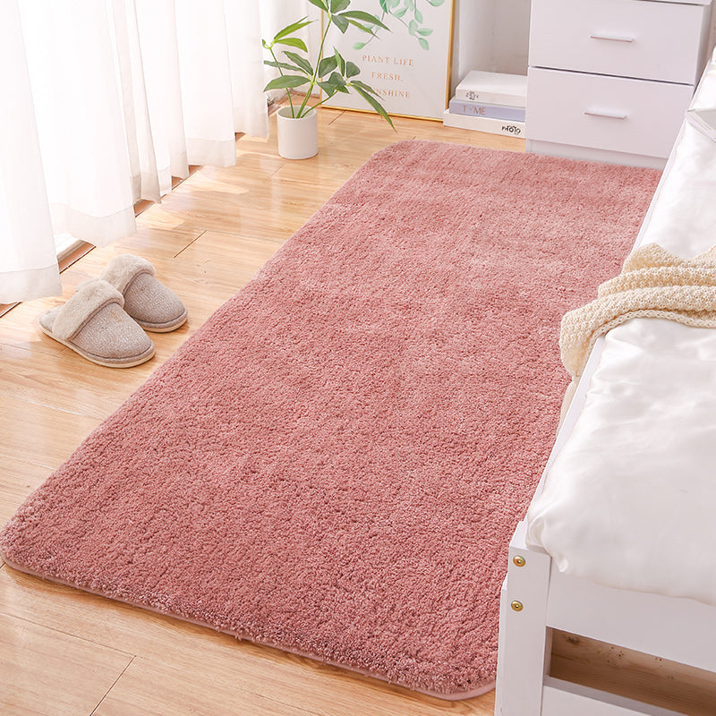Minimalist Plain Rug Multi Color Polypropylene Area Rug Anti-Slip Machine Washable Carpet for Home Decoration Pink Clearhalo 'Area Rug' 'Casual' 'Rugs' Rug' 2214697