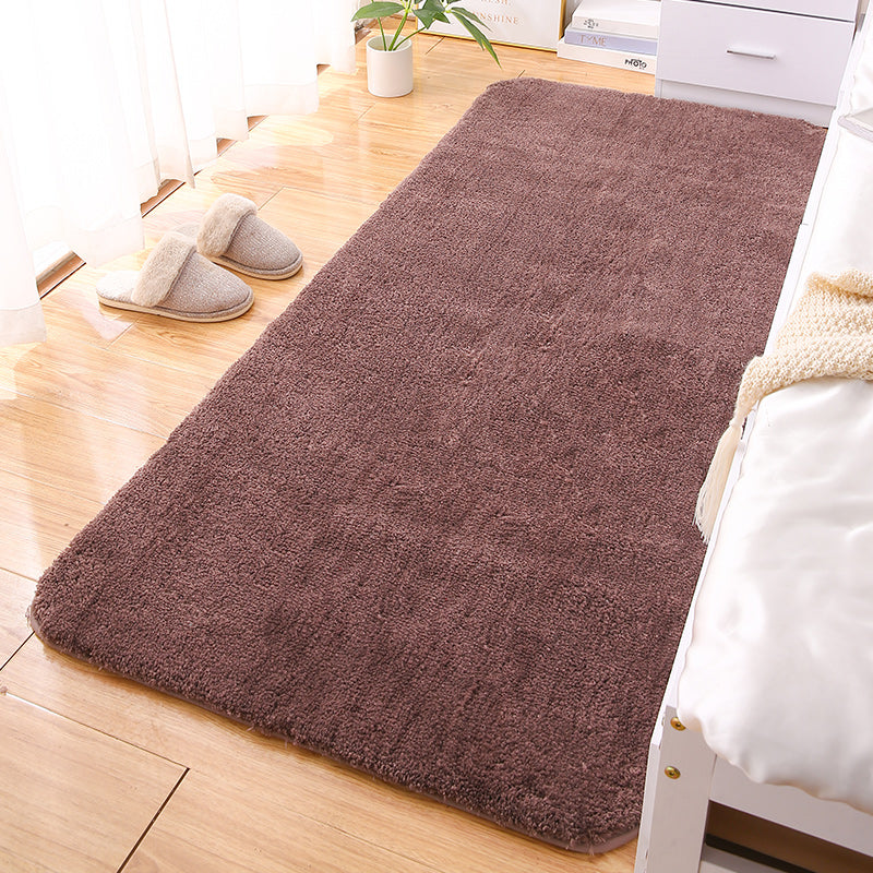 Minimalist Plain Rug Multi Color Polypropylene Area Rug Anti-Slip Machine Washable Carpet for Home Decoration Brown Clearhalo 'Area Rug' 'Casual' 'Rugs' Rug' 2214703