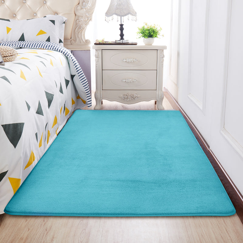 Casual Multi Color Modern Rug Synthetics Solid Color Carpet Anti-Slip Backing Stain-Resistant Rug for Bedroom Sky Blue Clearhalo 'Area Rug' 'Casual' 'Rugs' Rug' 2214721