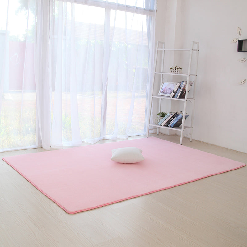 Casual Multi Color Modern Rug Synthetics Solid Color Carpet Anti-Slip Backing Stain-Resistant Rug for Bedroom Pink Clearhalo 'Area Rug' 'Casual' 'Rugs' Rug' 2214732