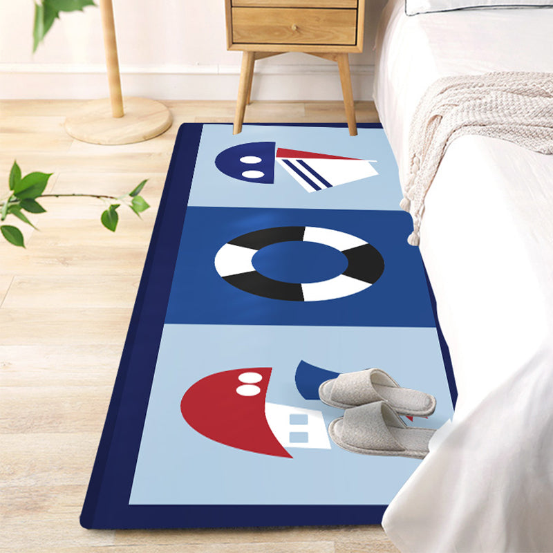 Cute Kids Room Rug Multi Color Fairy Tale Pattern Area Rug Polyster Non-Slip Washable Pet Friendly Carpet Blue Clearhalo 'Area Rug' 'Rug' 2214770