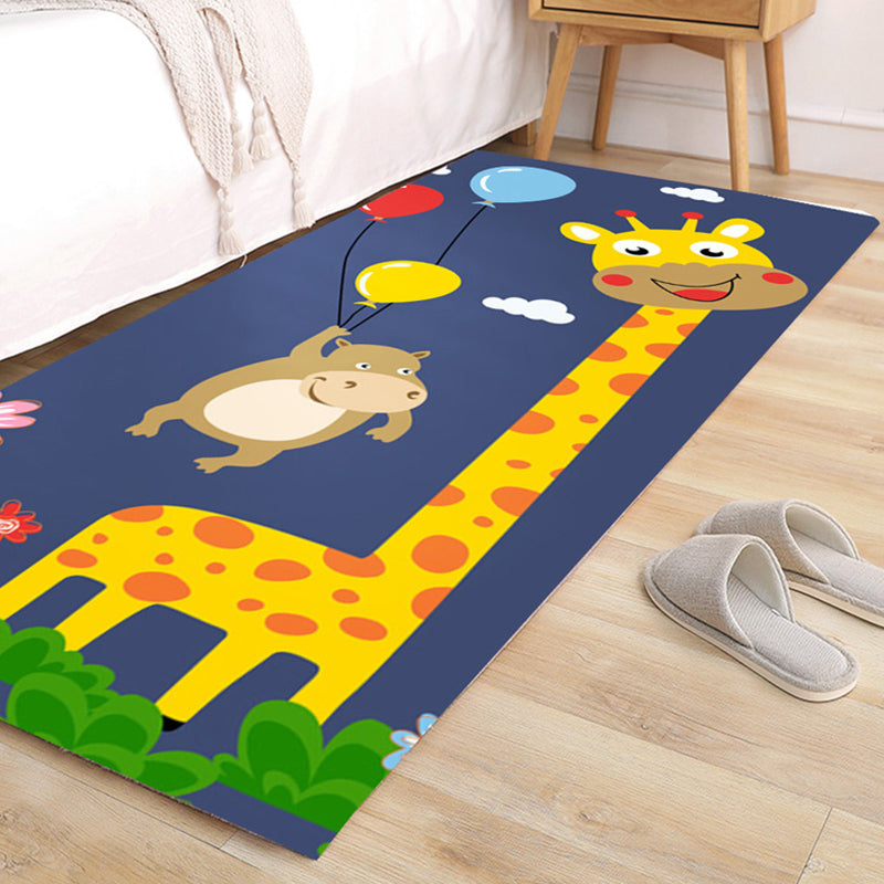 Cute Kids Room Rug Multi Color Fairy Tale Pattern Area Rug Polyster Non-Slip Washable Pet Friendly Carpet Navy Clearhalo 'Area Rug' 'Rug' 2214783