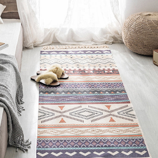 Moroccan Geometric Print Rug Multi Color Cotton Blend Carpet Machine Washable Pet Friendly Rug with Tassel for Room Clearhalo 'Area Rug' 'Moroccan' 'Rugs' Rug' 2214793