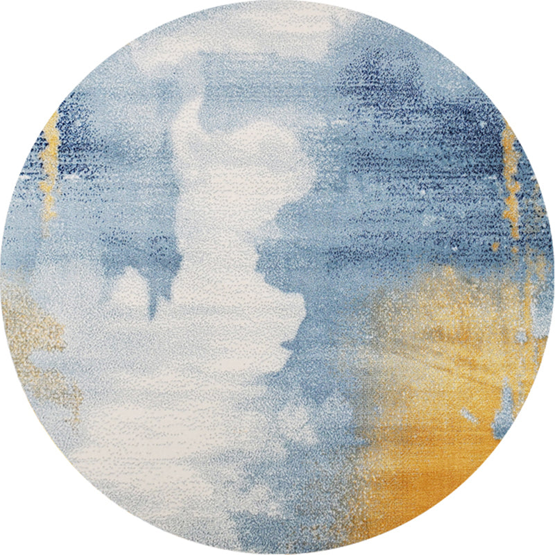 Cyberpunk Bedroom Rug Multi Color Abstract Pattern Area Carpet Polypropylene Pet Friendly Non-Slip Rug White-Blue Clearhalo 'Area Rug' 'Rug' 2214850