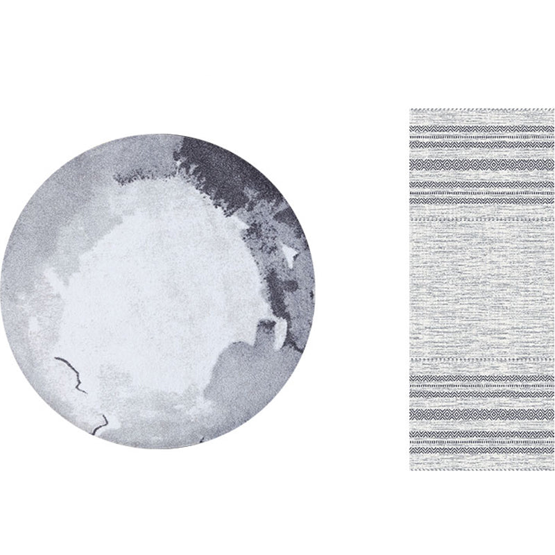 Multi-Color Industrial Rug Polypropylene Abstract Pattern Indoor Rug Non-Slip Backing Pet Friendly Carpet for Room Grey Clearhalo 'Area Rug' 'Rug' 2214870