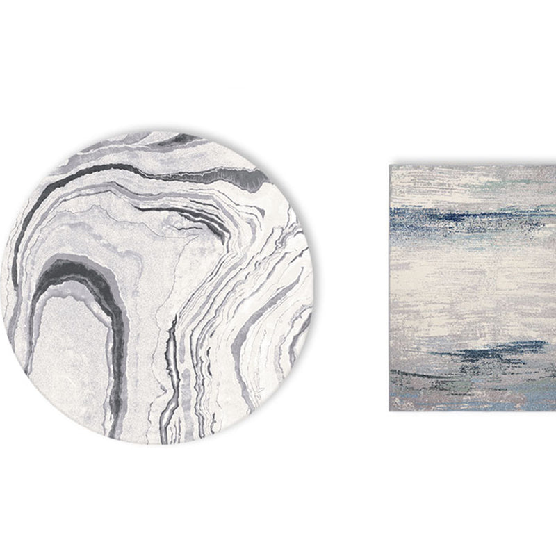 Chinese Home Decoration Rug Multi Color Polyster Area Carpet Pet Friendly Washable Stain-Resistant Rug Gray-Blue Clearhalo 'Area Rug' 'Rug' 2214886