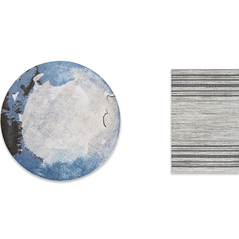 Multi Colored Abstract Printed Rug Polypropylene Cyberpunk Area Rug Pet Friendly Easy Care Carpet for Living Room Dark Blue-Gray Clearhalo 'Area Rug' 'Rug' 2214897