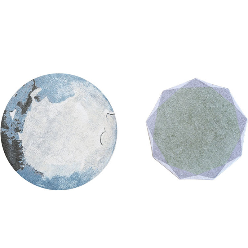 Multi Colored Abstract Printed Rug Polypropylene Cyberpunk Area Rug Pet Friendly Easy Care Carpet for Living Room Light Blue-White Clearhalo 'Area Rug' 'Rug' 2214902