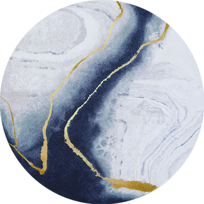 Multi Colored Abstract Printed Rug Polypropylene Cyberpunk Area Rug Pet Friendly Easy Care Carpet for Living Room Blue-White Clearhalo 'Area Rug' 'Rug' 2214905