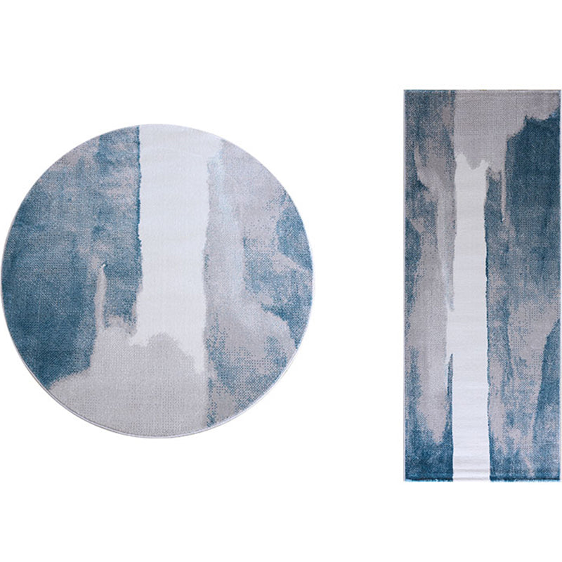 Multi Colored Abstract Printed Rug Polypropylene Cyberpunk Area Rug Pet Friendly Easy Care Carpet for Living Room Blue-Gray Clearhalo 'Area Rug' 'Rug' 2214912