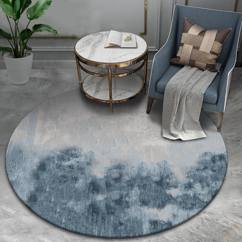 Industrial Abstract Patterned Rug Multi Color Cotton Blend Carpet Non-Slip Backing Pet Friendly Rug for Home Blue-Gray Clearhalo 'Area Rug' 'Rug' 2214953