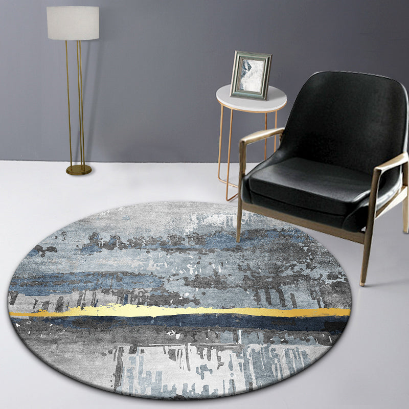 Industrial Abstract Patterned Rug Multi Color Cotton Blend Carpet Non-Slip Backing Pet Friendly Rug for Home Smoke Gray Clearhalo 'Area Rug' 'Rug' 2214960