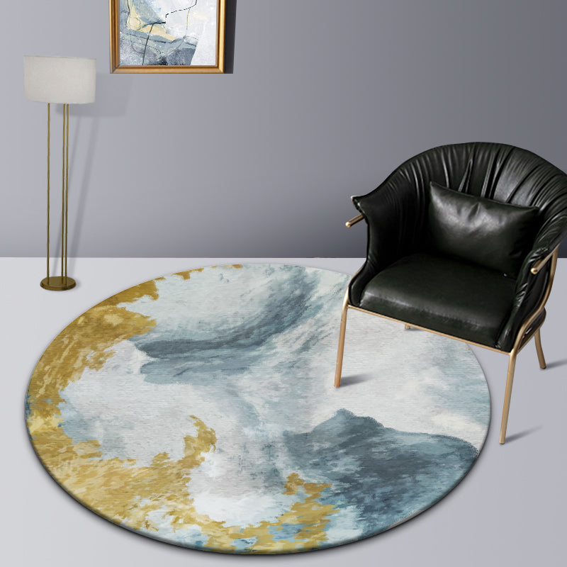 Industrial Abstract Patterned Rug Multi Color Cotton Blend Carpet Non-Slip Backing Pet Friendly Rug for Home White-Gold Clearhalo 'Area Rug' 'Rug' 2214968