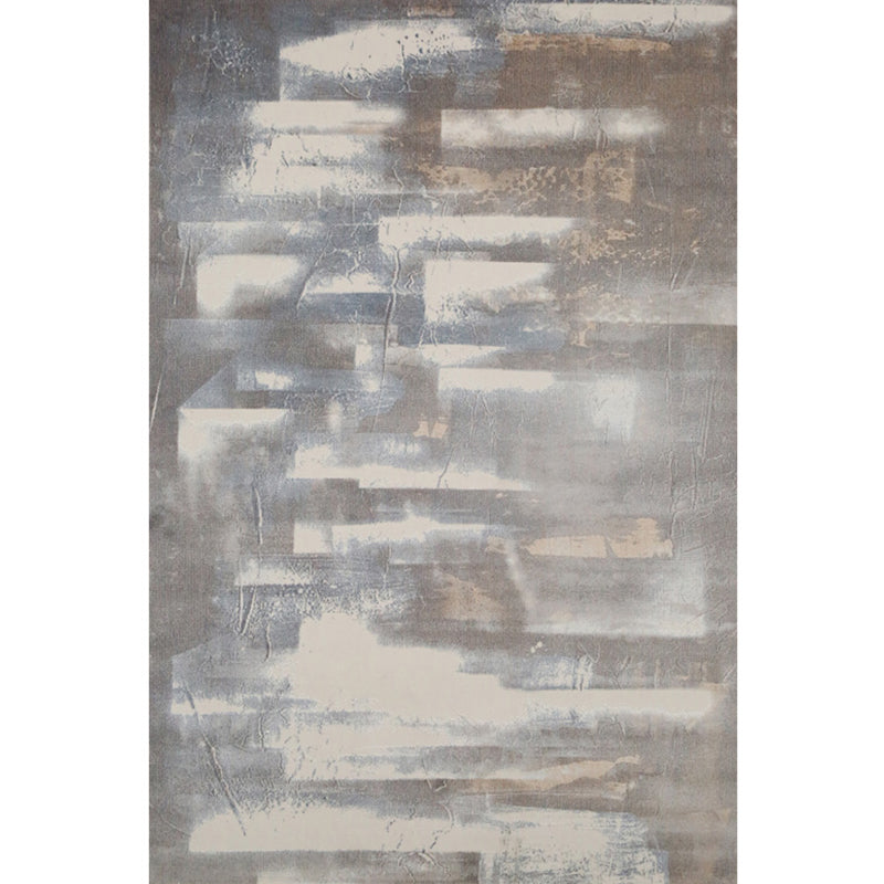 Simple Multi Color Abstract Rug Polypropylene Cyberpunk Carpet Non-Slip Machine Washable Indoor Rug for Decoration Gray-Coffee Clearhalo 'Area Rug' 'Rug' 2215007