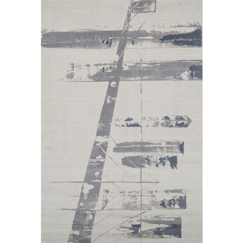 Simple Multi Color Abstract Rug Polypropylene Cyberpunk Carpet Non-Slip Machine Washable Indoor Rug for Decoration Silver Gray Clearhalo 'Area Rug' 'Rug' 2215018