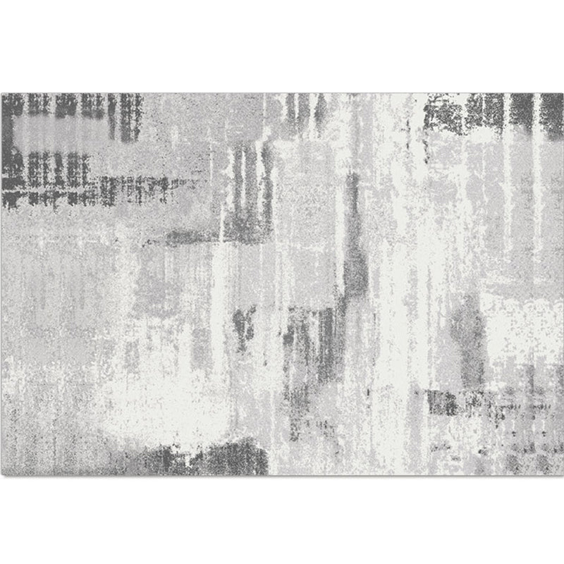 Cyberpunk Living Room Rug Multi Color Abstract Printed Carpet Cotton Blend Non-Slip Backing Machine Washable Rug Grey Clearhalo 'Area Rug' 'Rug' 2215035