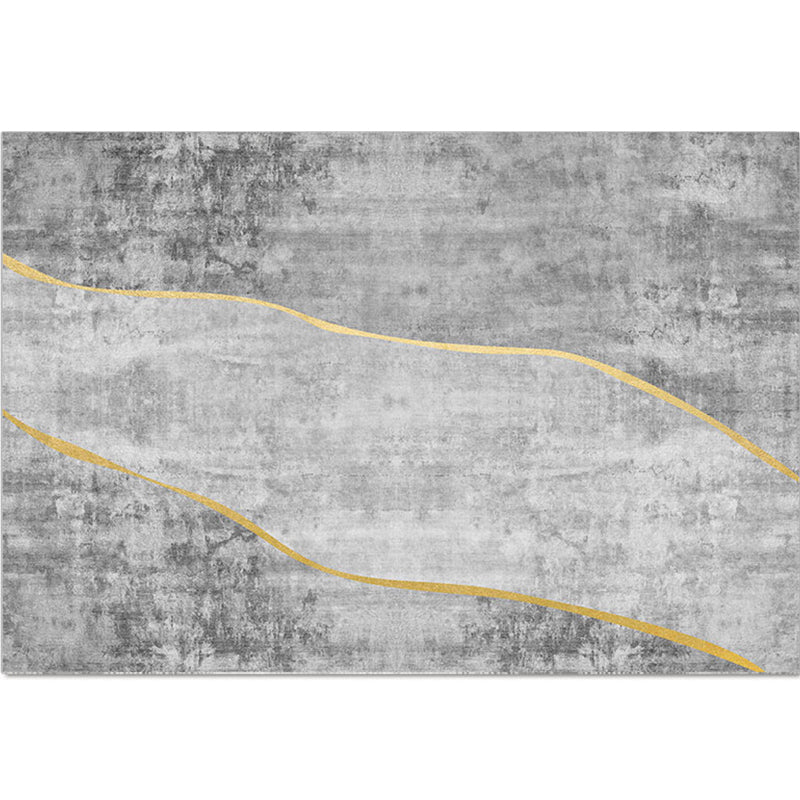 Cyberpunk Living Room Rug Multi Color Abstract Printed Carpet Cotton Blend Non-Slip Backing Machine Washable Rug Silver Gray Clearhalo 'Area Rug' 'Rug' 2215037