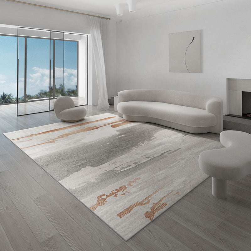 Cyberpunk Home Decoration Rug Multi Color Abstract Print Indoor Rug Cotton Blend Pet Friendly Non-Slip Carpet Gray-Yellow Clearhalo 'Area Rug' 'Rug' 2215090