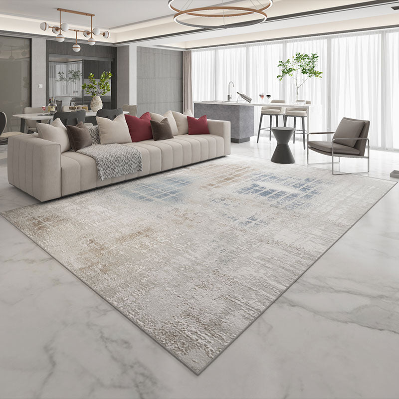 Cyberpunk Home Decoration Rug Multi Color Abstract Print Indoor Rug Cotton Blend Pet Friendly Non-Slip Carpet Gray-Blue Clearhalo 'Area Rug' 'Rug' 2215098