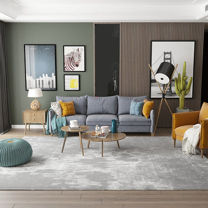 Contemporary Abstract Rug Multi Colored Cotton Blend Carpet Anti-Slip Backing Easy Care Washable Rug for Home Light Gray-White Clearhalo 'Area Rug' 'Rug' 2215118