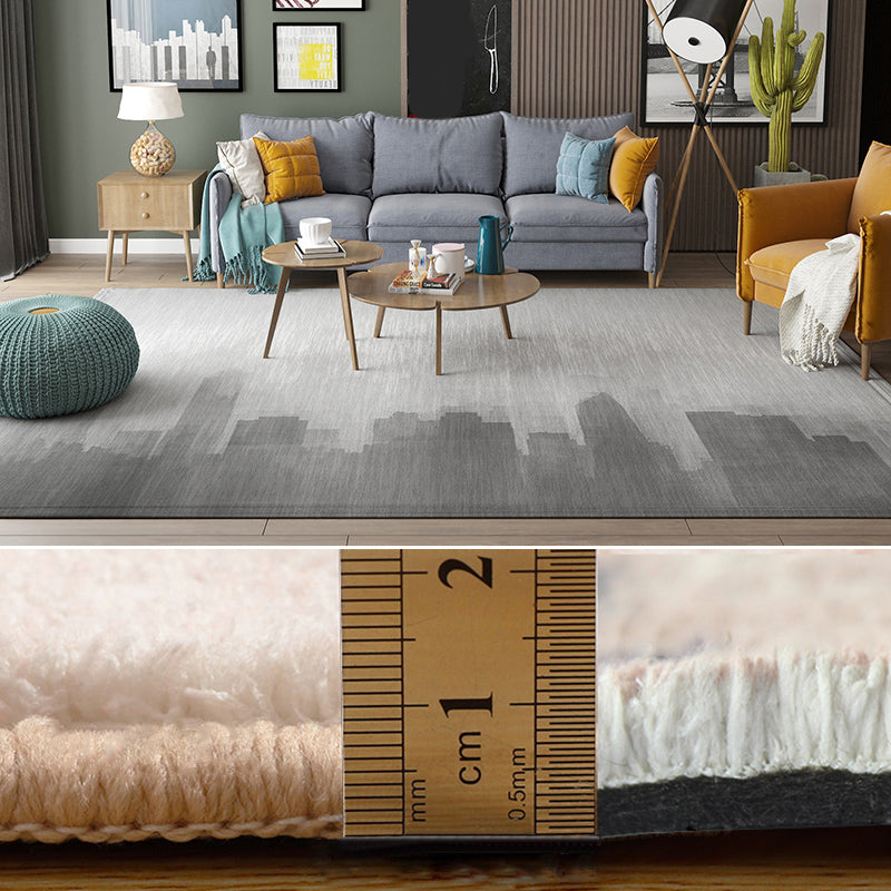 Contemporary Abstract Rug Multi Colored Cotton Blend Carpet Anti-Slip Backing Easy Care Washable Rug for Home Light Gray Clearhalo 'Area Rug' 'Rug' 2215127