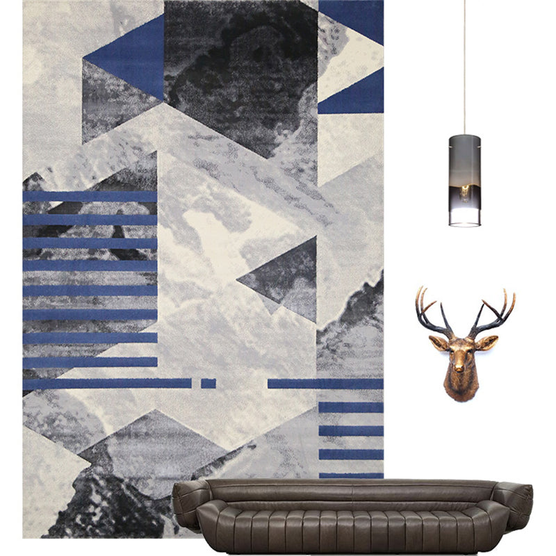 Multi Colored Creative Rug Synthetics Abstract Printed Carpet Anti-Slip Backing Washable Indoor Rug for Living Room Dark Blue Clearhalo 'Area Rug' 'Rug' 2215132