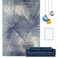 Multi Colored Creative Rug Synthetics Abstract Printed Carpet Anti-Slip Backing Washable Indoor Rug for Living Room Blue Clearhalo 'Area Rug' 'Rug' 2215134