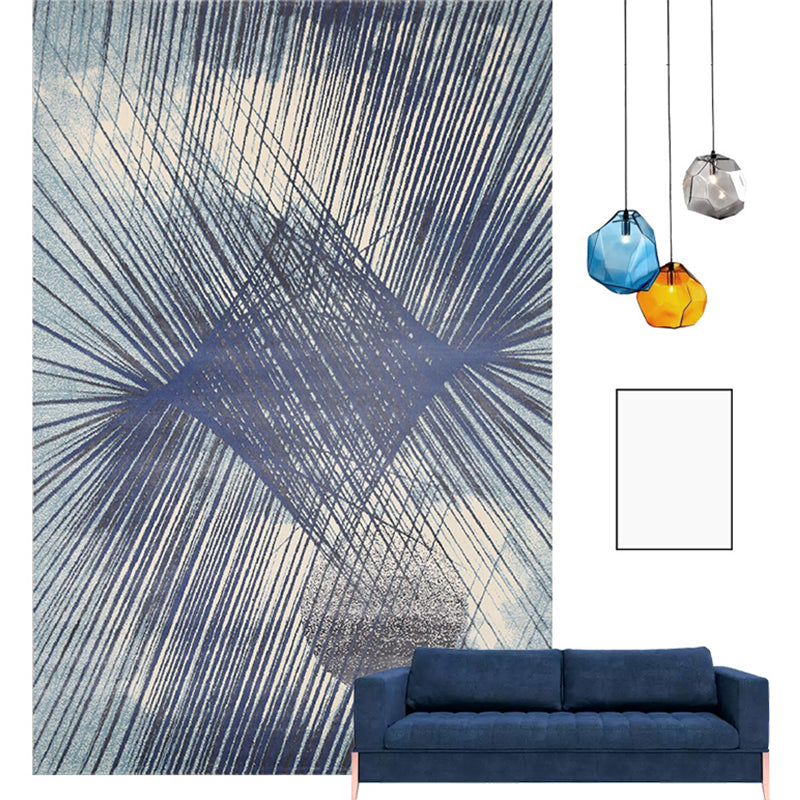 Multi Colored Creative Rug Synthetics Abstract Printed Carpet Anti-Slip Backing Washable Indoor Rug for Living Room Blue Clearhalo 'Area Rug' 'Rug' 2215134