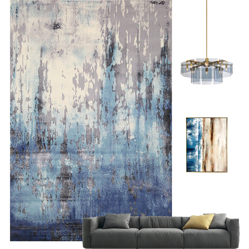 Multi Colored Creative Rug Synthetics Abstract Printed Carpet Anti-Slip Backing Washable Indoor Rug for Living Room Light Blue-Grey Clearhalo 'Area Rug' 'Rug' 2215138